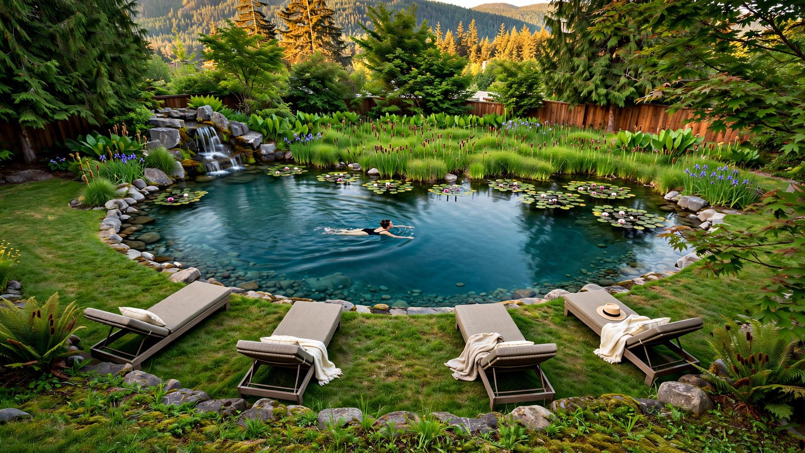 Cattail 32 natural swimming pool