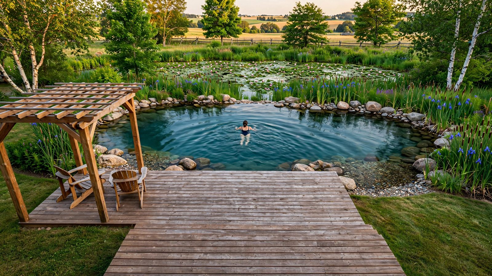 Lotus 34 natural swimming pool