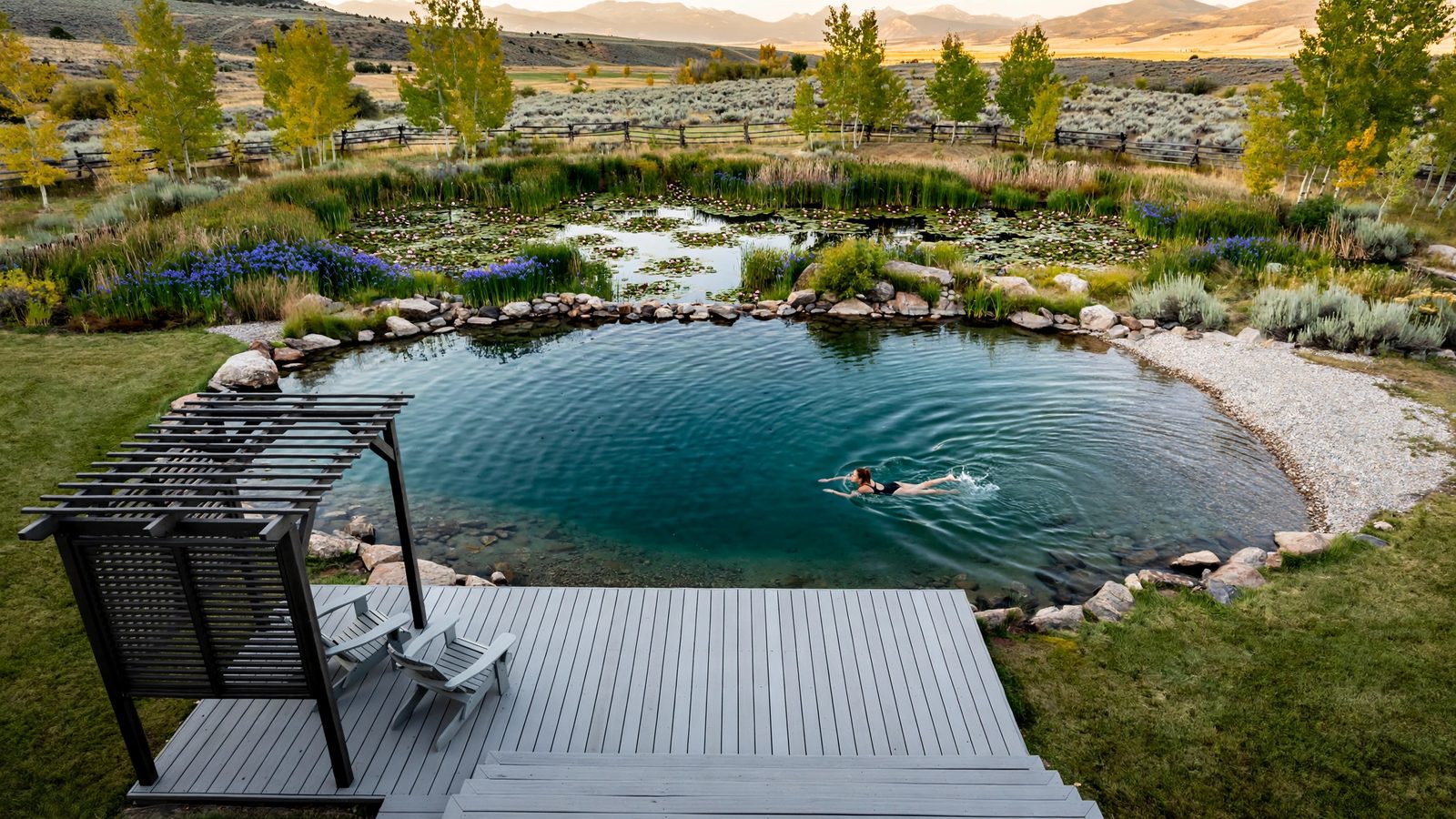 Hollow 56 natural swimming pool