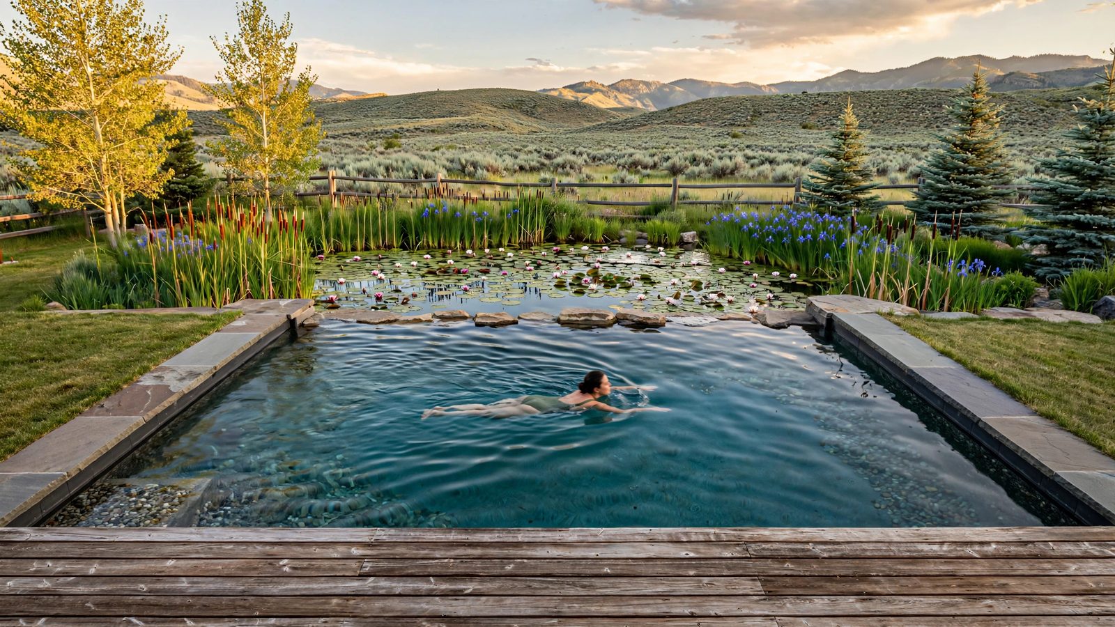 Wren 10 natural swimming pool, concept rendering