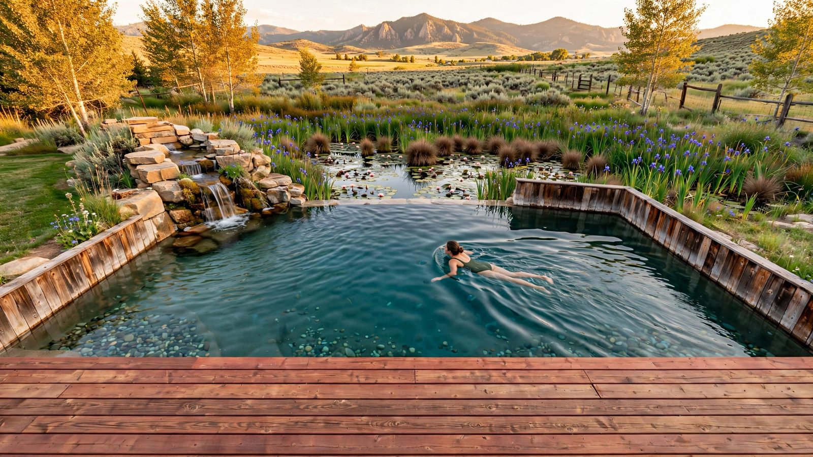 Larkspur 14 natural swimming pool