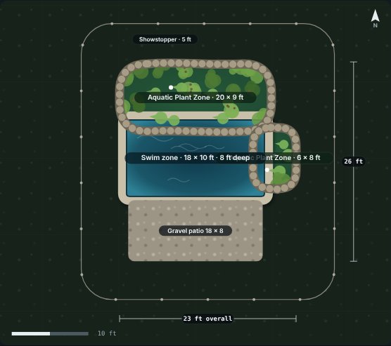 Spruce 18 natural swimming pool, concept rendering