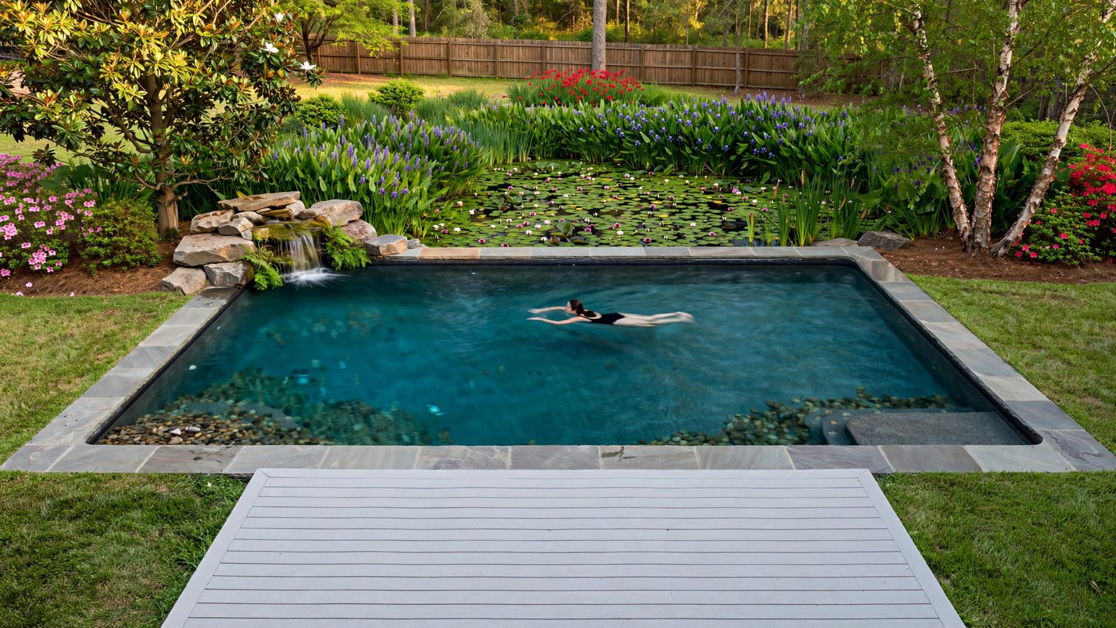 Sparrow 28 natural swimming pool