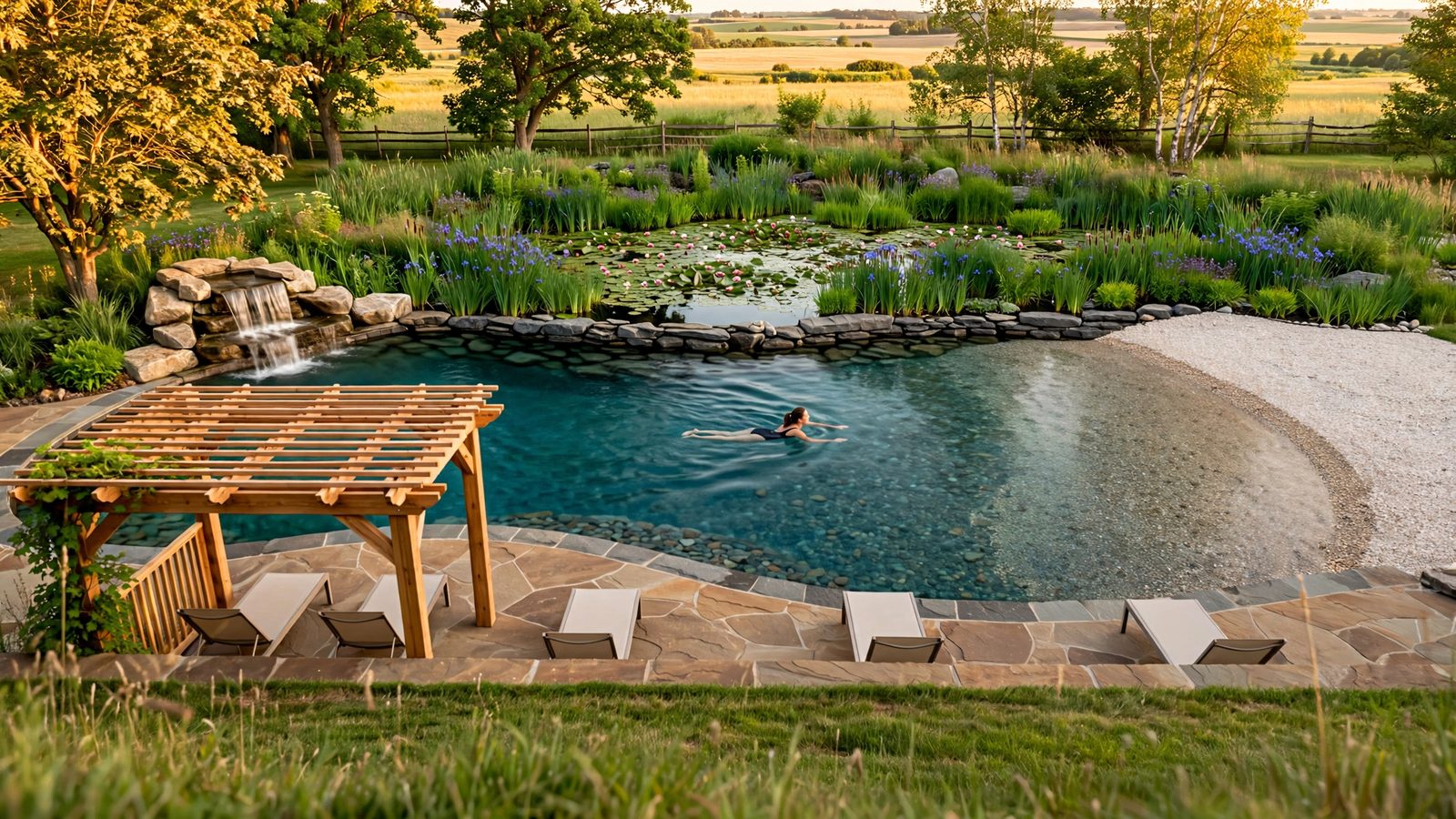 Cove 30 natural swimming pool