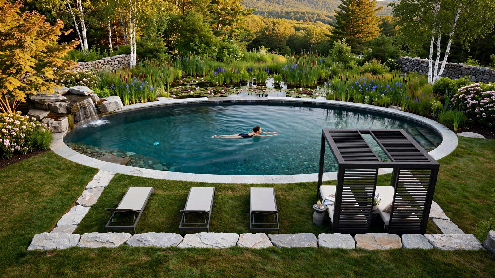 Glade 34 natural swimming pool, concept rendering