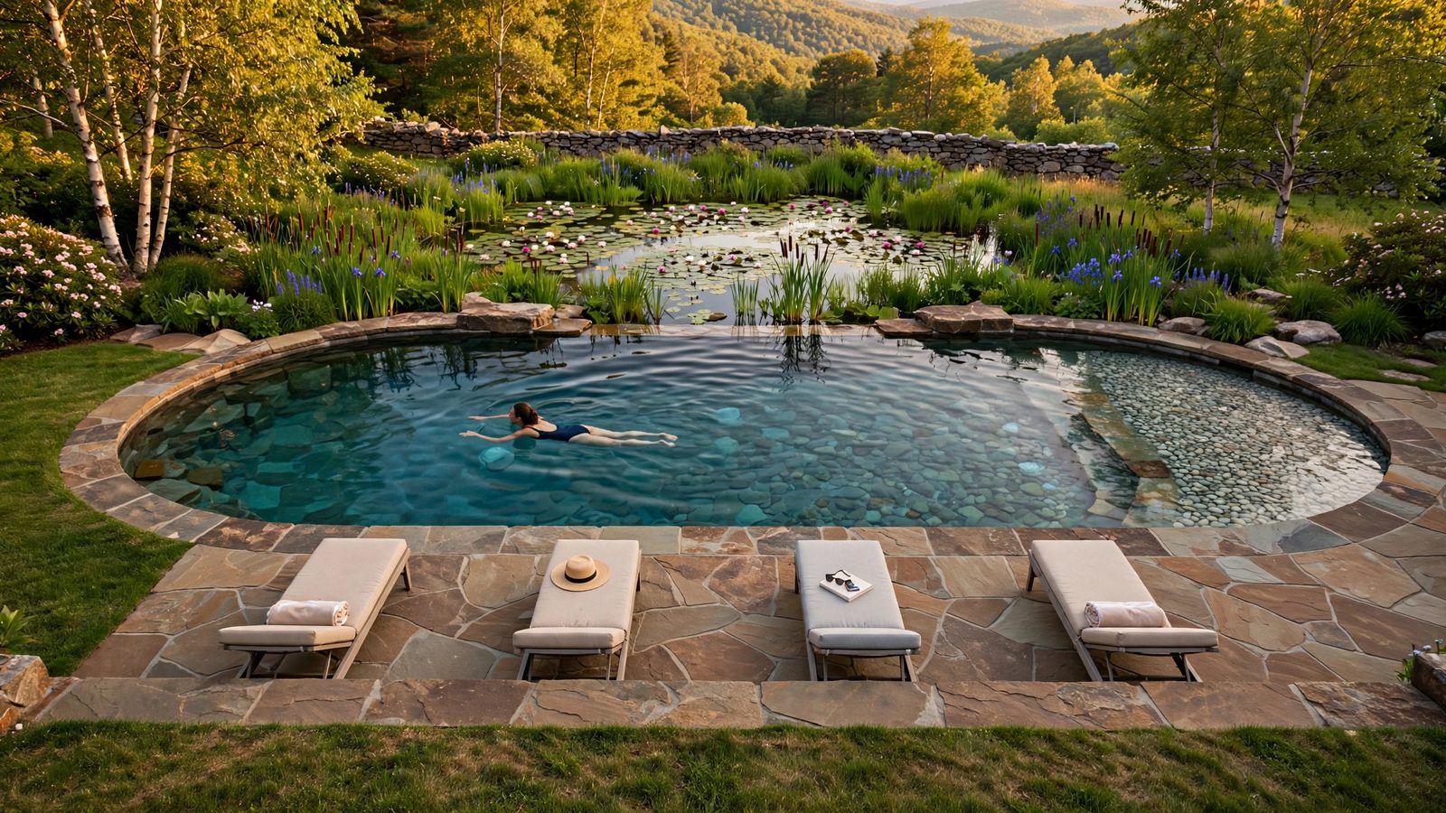 Delta 44 natural swimming pool