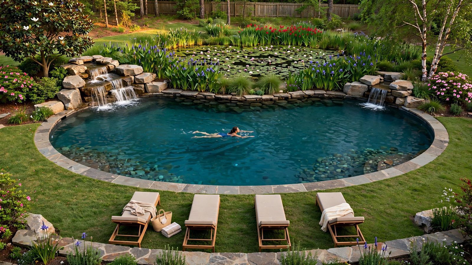Lagoon 52 natural swimming pool, concept rendering